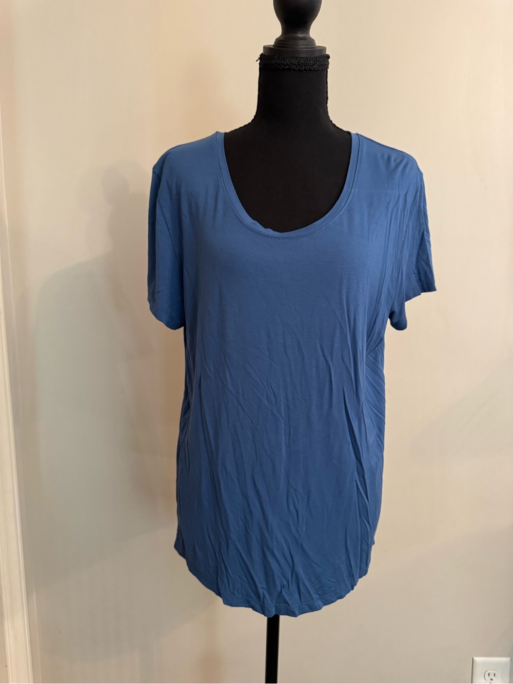 Ripskirt Hawaii Scoop Neck Short Sleeve Top in Blue